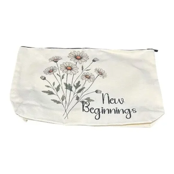 New Beginnings Cosmetic Pouch Pencil Case NWOT