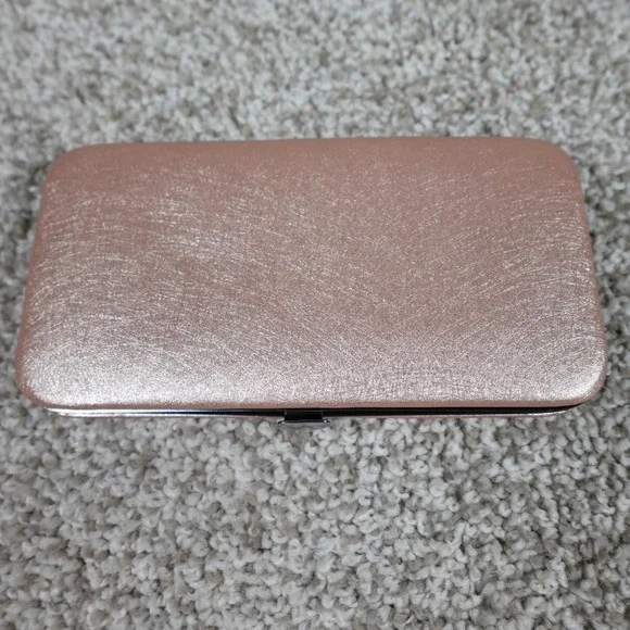 Tyfni Beauty Rose Gold Metallic Hard Shell Travel Makeup Lash Tool Storage Case
