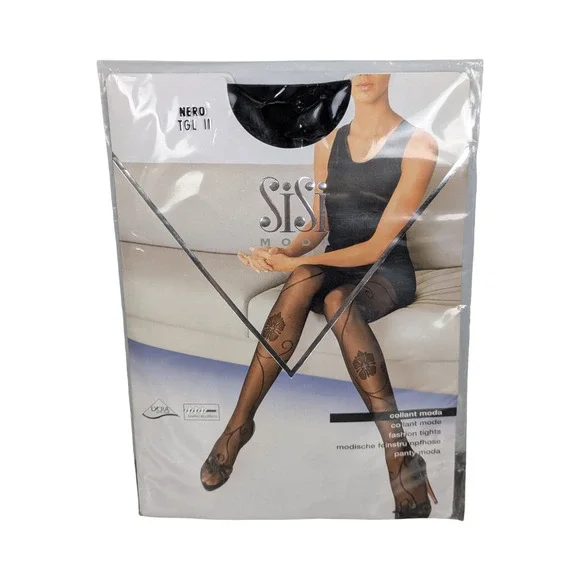 Sisi Moda Fashion Tights Black Size 2 Long Made In Italy