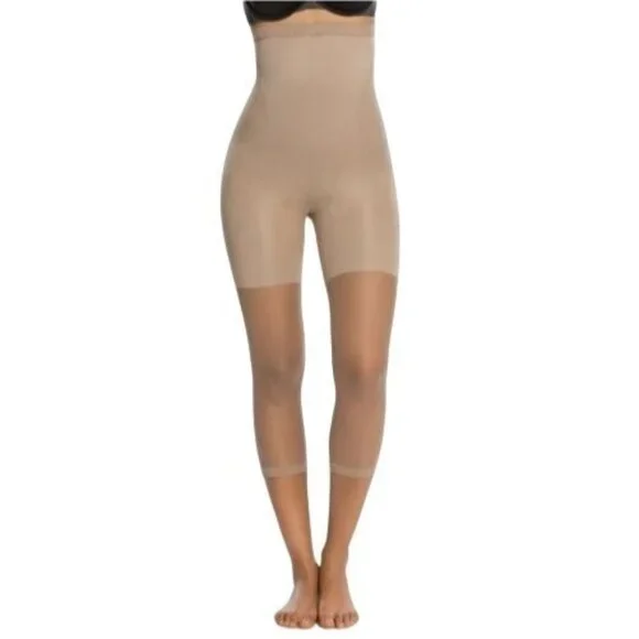 SPANX High-falutin Footless High-Waisted Body-shaping Pantyhose Nude G Neutral
