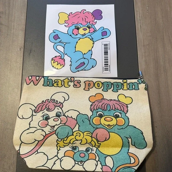 Popples‎ cosmetic bag and sticker new 80’s Retro