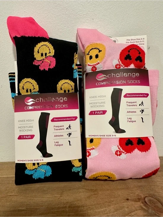 Compression Knee-High Socks - Two Pairs