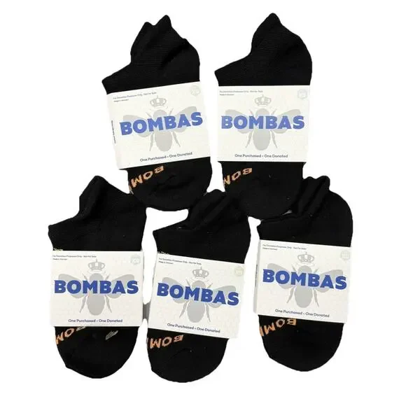 Lot of 5 Bombas Womens Honeycomb Arch Support Socks Low Cut XS X-Small