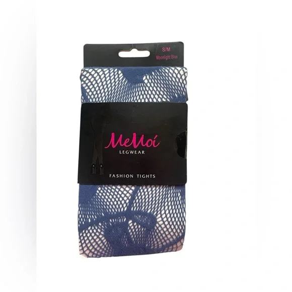 MeMoi‎ Legwear Fashion Lace Tights in Blue S/M