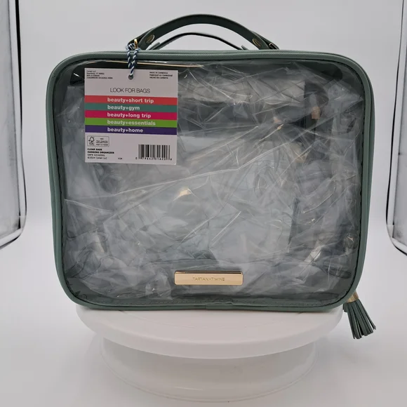 Tartan & Twine Elegant Light Green Cosmetic Travel‎ Case
