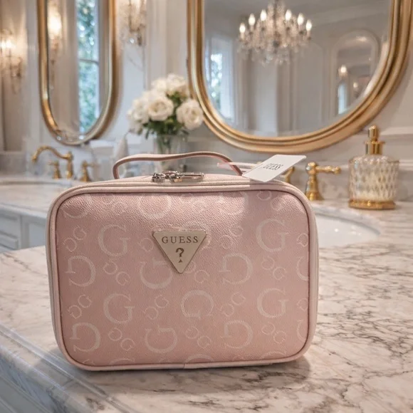 Guess Pink Monogram Travel Jewelry Case