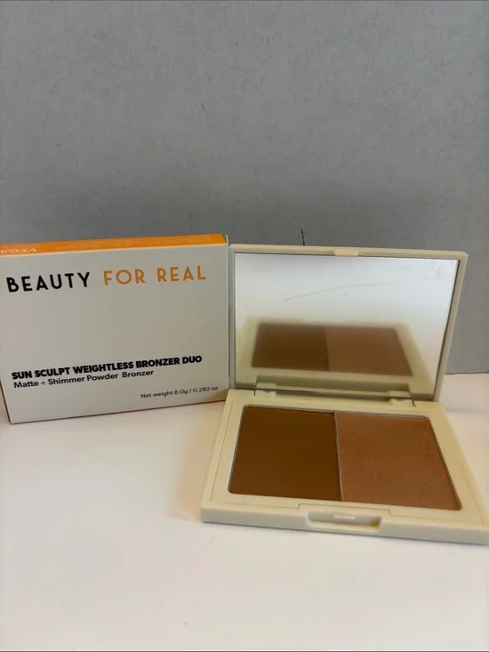 💕3/45💕Beauty For Real Sun Sculpt Weightless Bronzer Duo - Good Day Sunshine