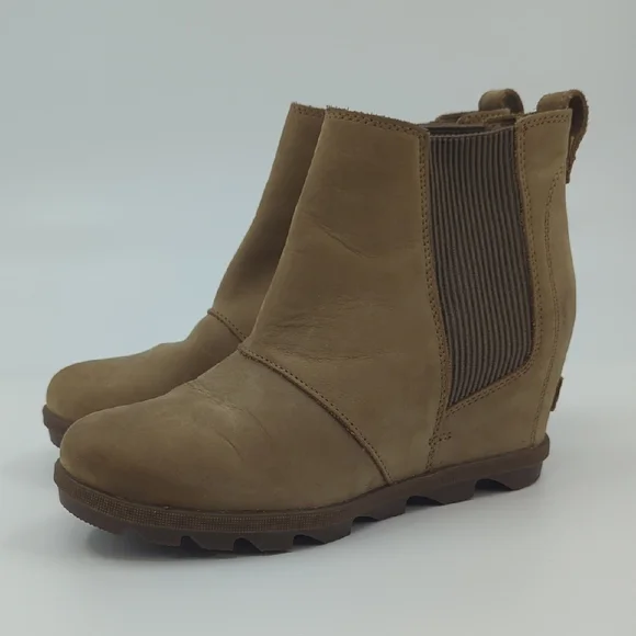 SOREL Joan of Arctic Wedge II Chelsea Bootie Ash Brown Waterproof Sz 9.5