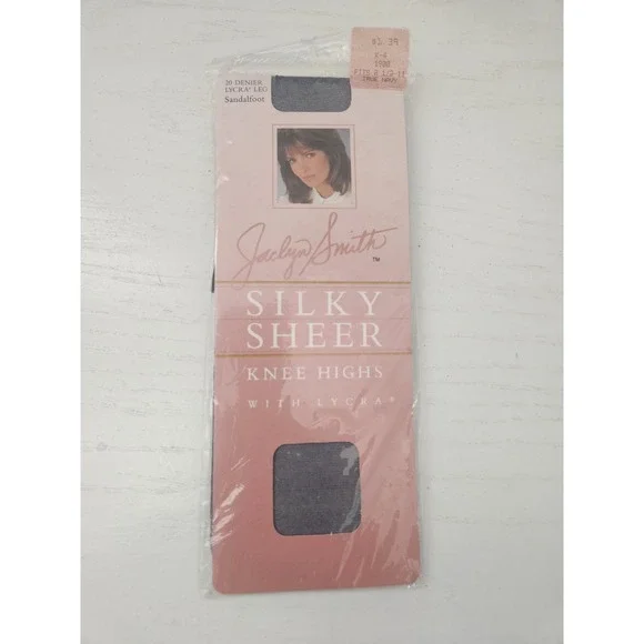 VTG Jaclyn Smith Silky Sheer‎ True Navy Nylon Pantyhose Lycra