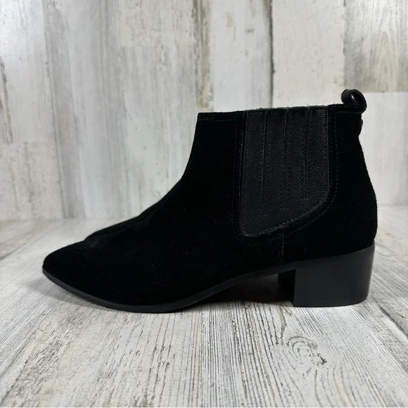 NYDJ Gilan Black Suede Ankle Chelsea Boots with Elastic Gore‎ Inserts #1368