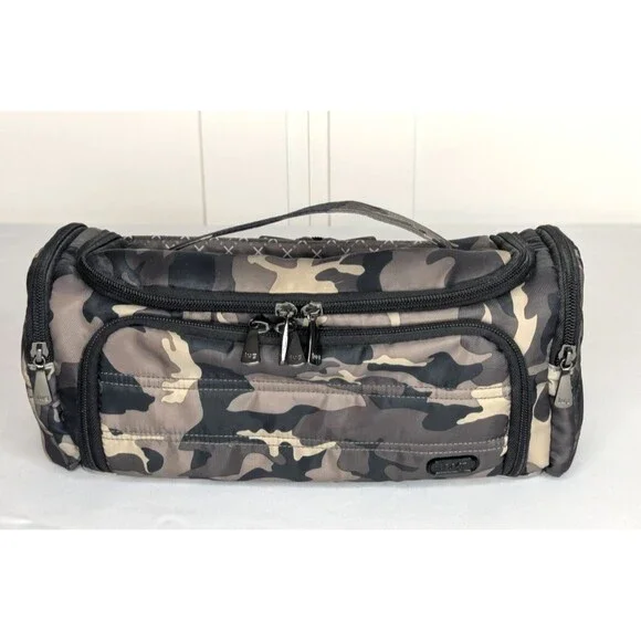 Lug NWT Trolley Camo Midnight Grey Travel Toiletry Cosmetic Case Bag 12”x 5”x4”