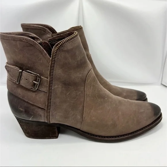 Elites Walking Cradles Womens Sz 11 N Brown Leather Western Ankle Boots Buckle