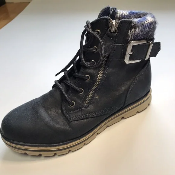 Cliff by White Mountain tie up Blue‎ Ankle Boot Womens shoes size 7