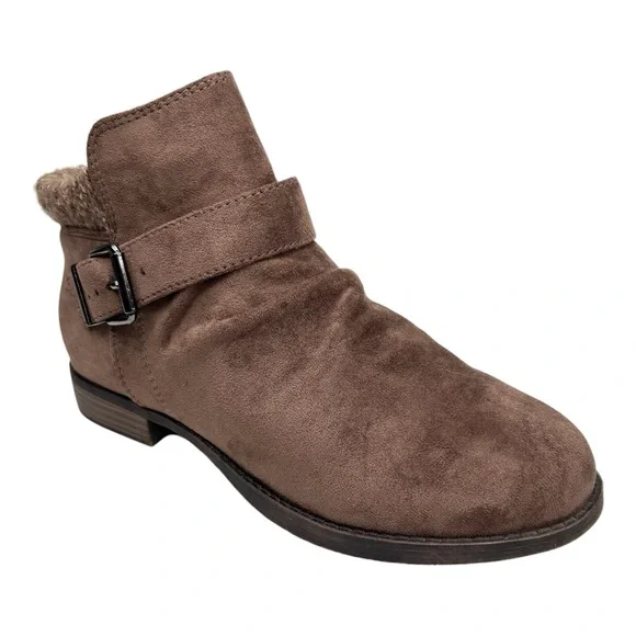 Torrid Brown Faux Suede Slouch Sweater Ankle Bootie Boot