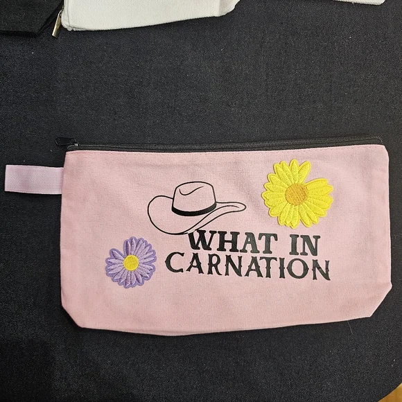 Handmade Beautiful Beacons What in Carnation Light Pink Flower Pouch