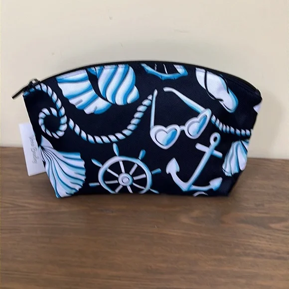 NEW Vera Bradley Lighten Up Grand Travel Cosmetic Bag in Shore Enough Pattern