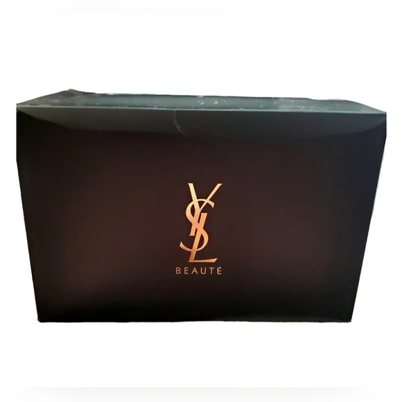 Ysl Yves Saint Laurent premium zipper vanity makeup case black noir New in box