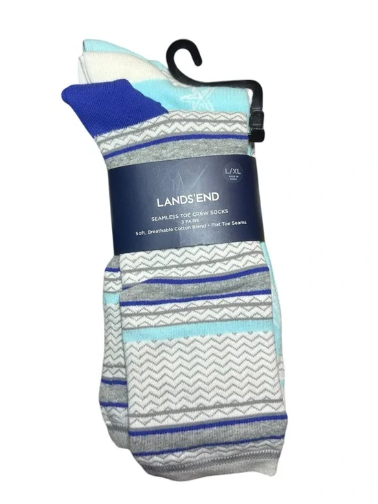 NWT ✨ Lands' End seamless toe crew socks Women’s L/XL 10-13