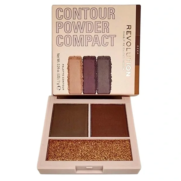 NEW Revolution London Contour Compact Mirror Compact Highlight Bronze Eyeshadow
