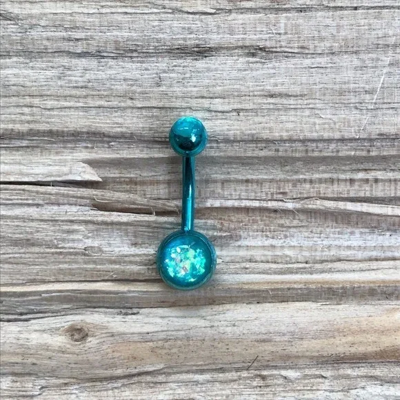 Teal‎ Opal Belly Button Ring