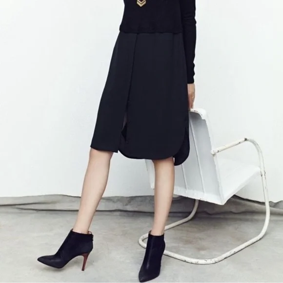Madewell Jules Black Leather High Heel Booties