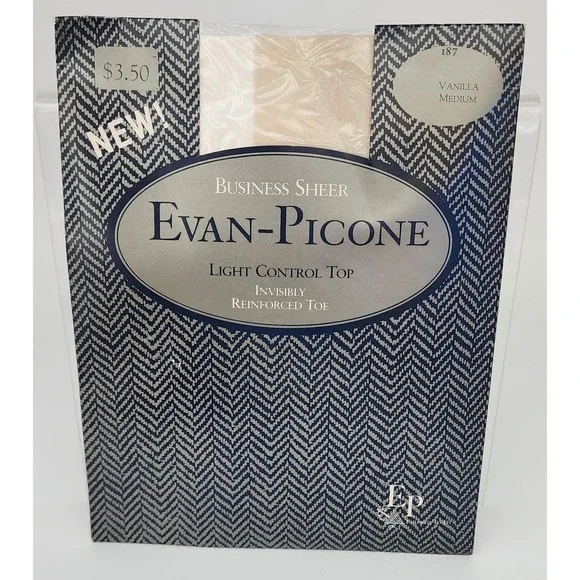 Evan-Picone Business Sheer Pantyhose NIP Medium Vanilla New Light Control Top