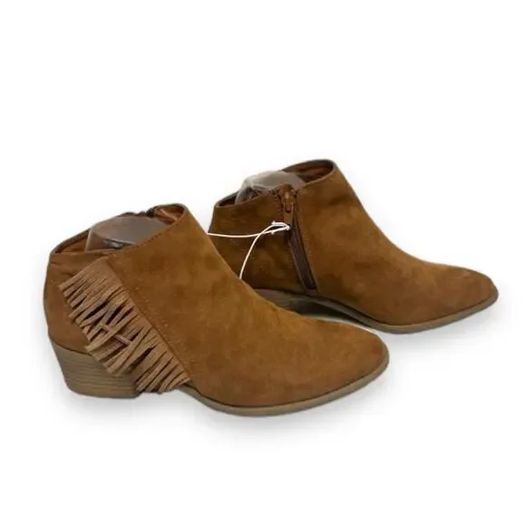 Universal Thread brown suede fringe ankle boots NWT