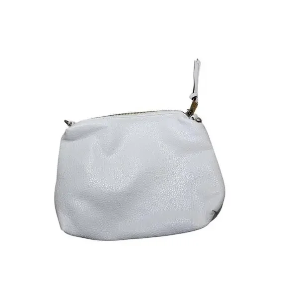 STEVE MADDEN White Textured Pouch Bag