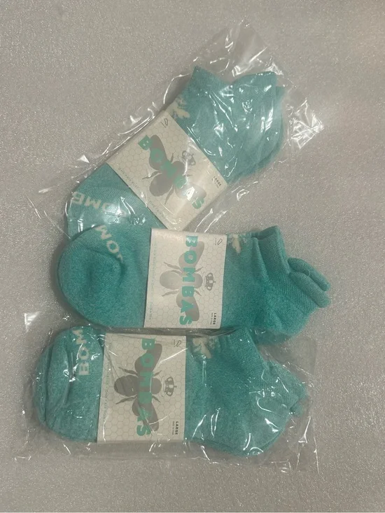 Bombas Large Mint Green Low Cut Ankle Unisex Socks lot of 3