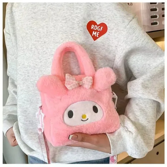Sanrio‎ My Melody Plush Handbag Pink Cosmetic Travel Storage Bag Gift NWT