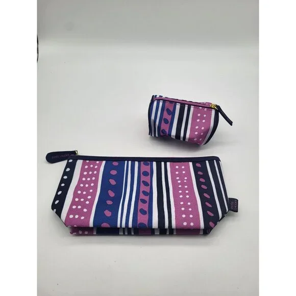 Estee Lauder Cosmetic/Makeup/Travel Pouches X 2 Purple Blue
