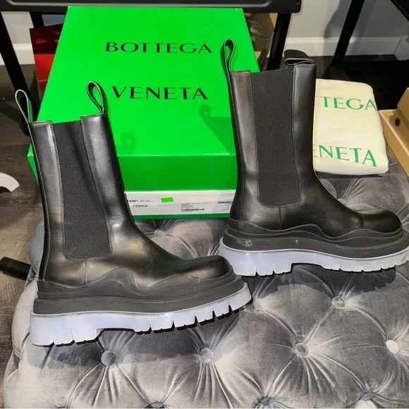 Size 37.5 Bottega Veneta The Tire Boots Black Clear