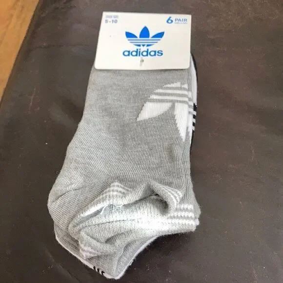 1 LEFT! Adidas Originals No Show 6 Pk