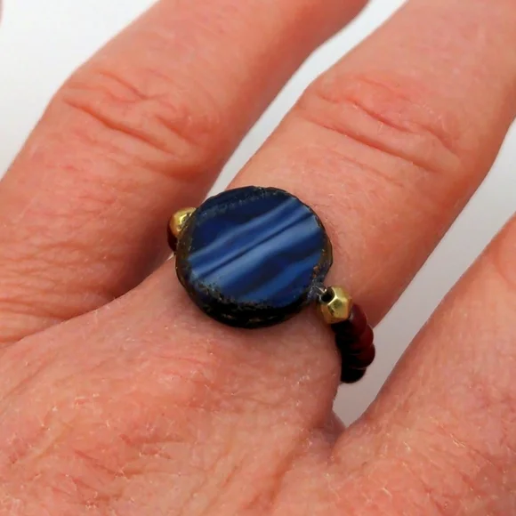 Sapphire Blue Medallion Ring