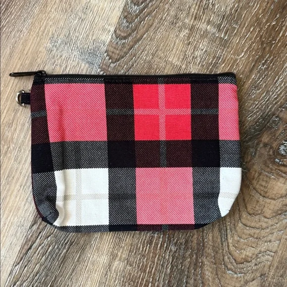 New-Thirty OnePlaid Zip Pouch in Red and Black