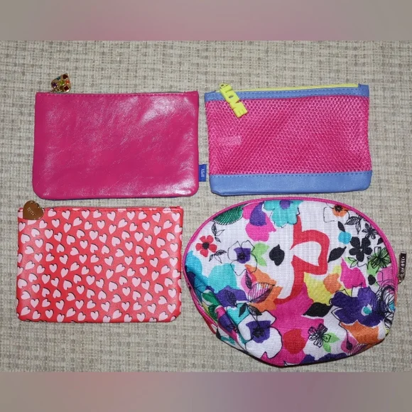 4/$14 Pink & Multicolored Ipsy & Clinique Glam/Makeup Bags.