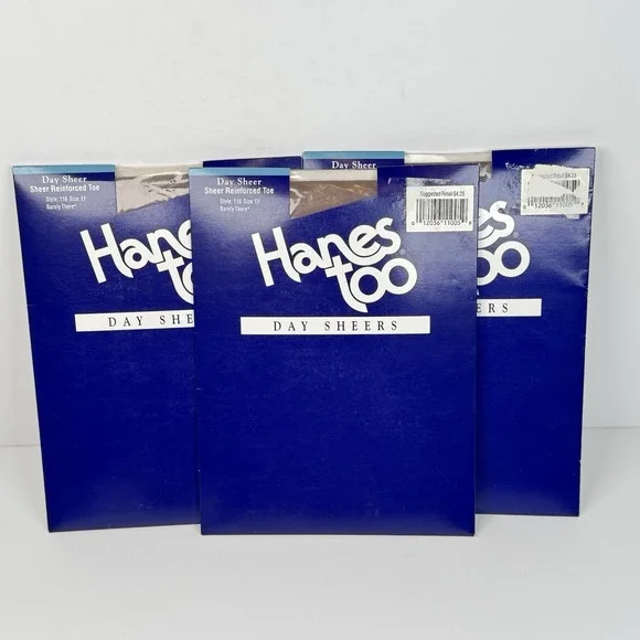 Hanes Too Barely There Day Sheer Pantyhose Reinforced Toe 116 Sz EF NEW 3 PACKS