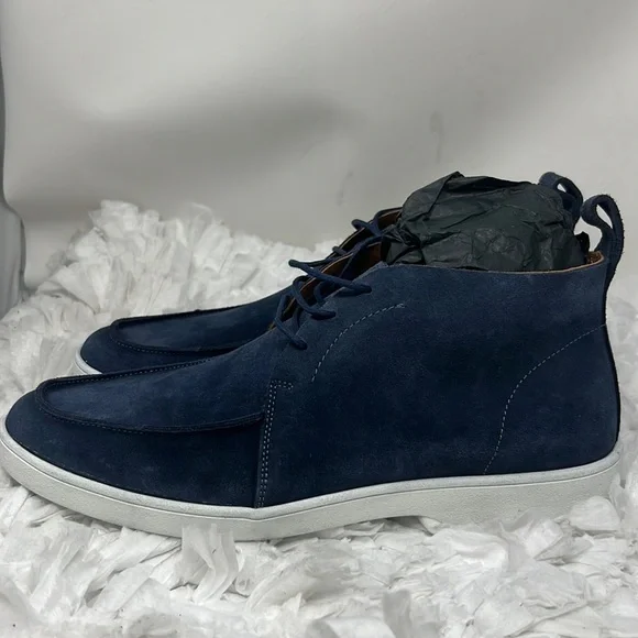 AQUATALIA GREYSON SUEDE MENS Size 8M BLUE SUEDE CHUKKAS BOOTS MADE IN ITALY