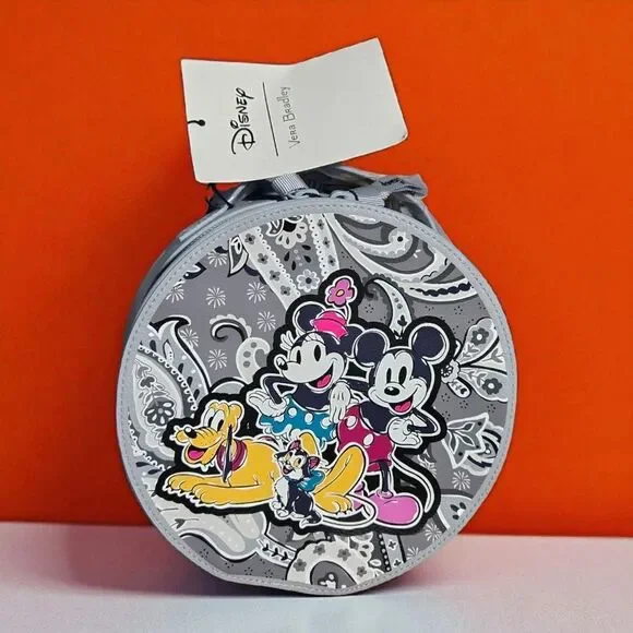 Vera Bradley Whimsy Cosmetic Mickey Mouse Piccadilly Paisley Bag NWT Disney Gray