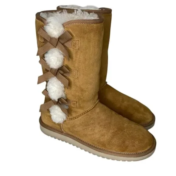 UGG For KOOLABURRA VICTORIA TALL CHESTNUT SUEDE BOOTS SIZE 10 #1015875