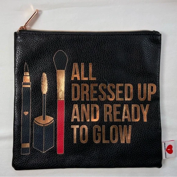 Sephora Make Up Bag, All Dressed Up & Ready to Glow 8x8.5”‎ Breakups to Makeup