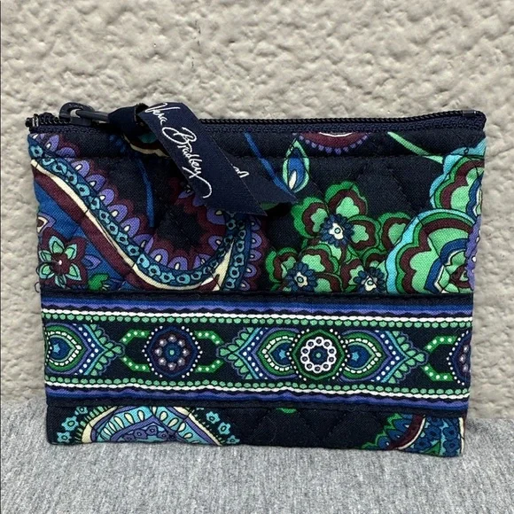 Vera Bradley Paisley Card Holder/Wallet - Blue and Green