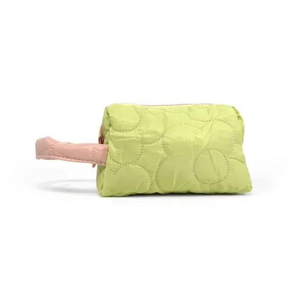 NWT Puffy Daisy Embroidered Y2K Yellow Makeup Bag