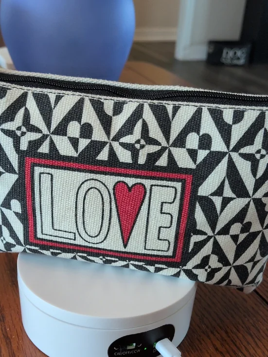 Brighton LOVE Zip Pouch with Black & White Pattern