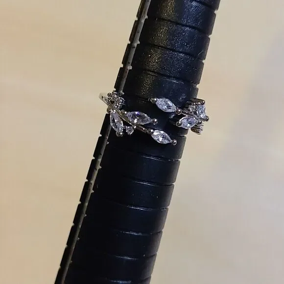 STERLING SILVER PLATED Rhinestone ring