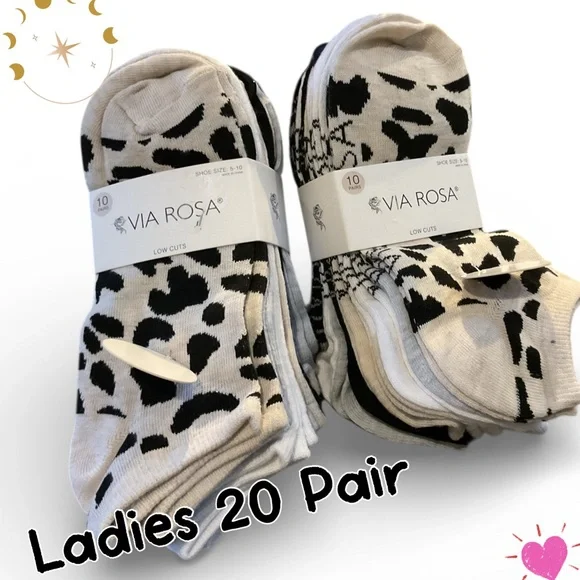 - 🌸20 Pair Ladies Low Cut Socks Assorted