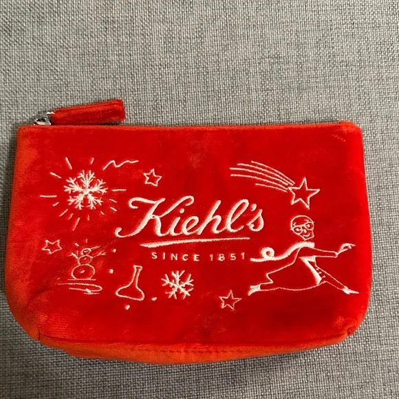 Kiehl's Bright Red Velvet Pouch