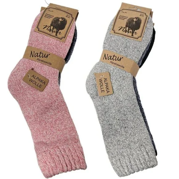Womens Wool Socks Winter Alpaca Solid Warm Boot Casual Thermal Thick 9-11 6-Pack