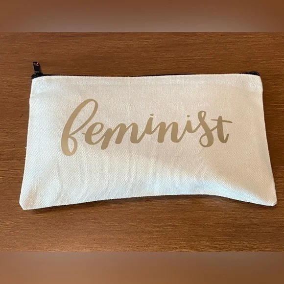 Handcrafted Feminist Zipper Pouch- Cosmetic Bag- Period Pouch- Pencil Case