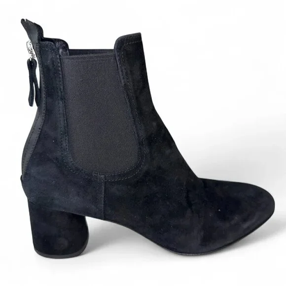 AGL Women's Lisette Almond Toe Mid Heel Stretch Booties EU 38.5 Black